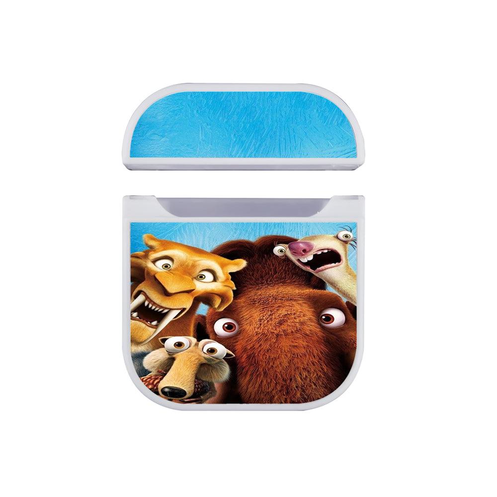 Ice Age Character Shock Face Apple Airpods Case White