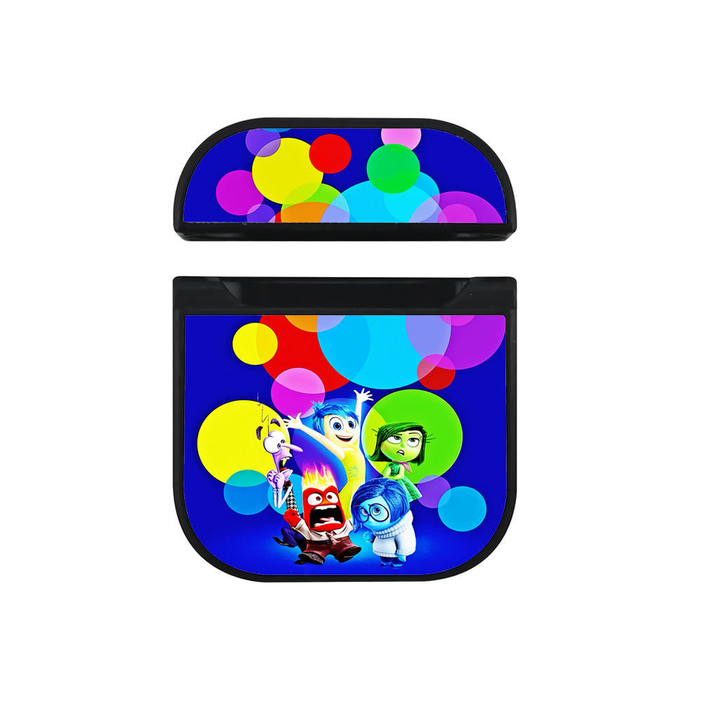 Inside Out Colorful Circle Apple Airpods Case Black