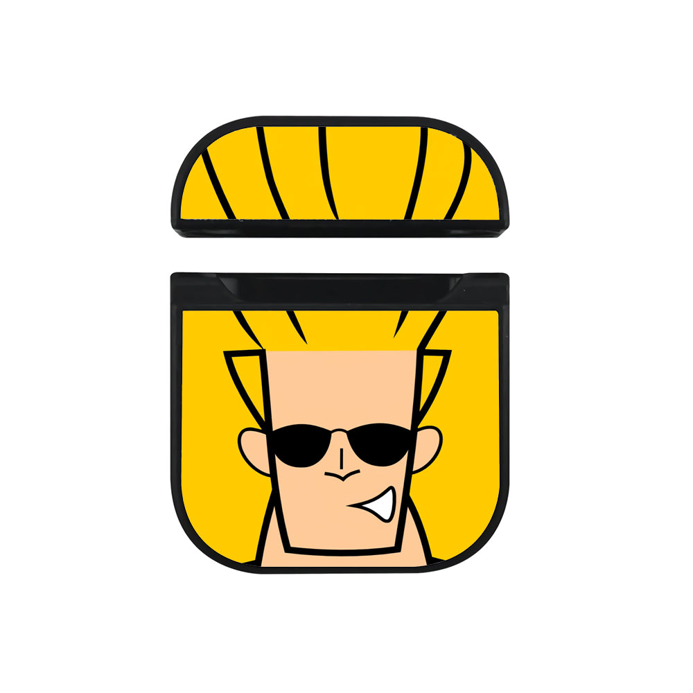 Johnny Bravo Close Up Face Apple Airpods Case Black