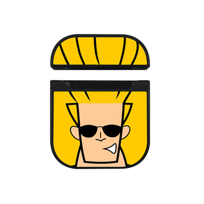 Johnny Bravo Close Up Face Apple Airpods Case Black