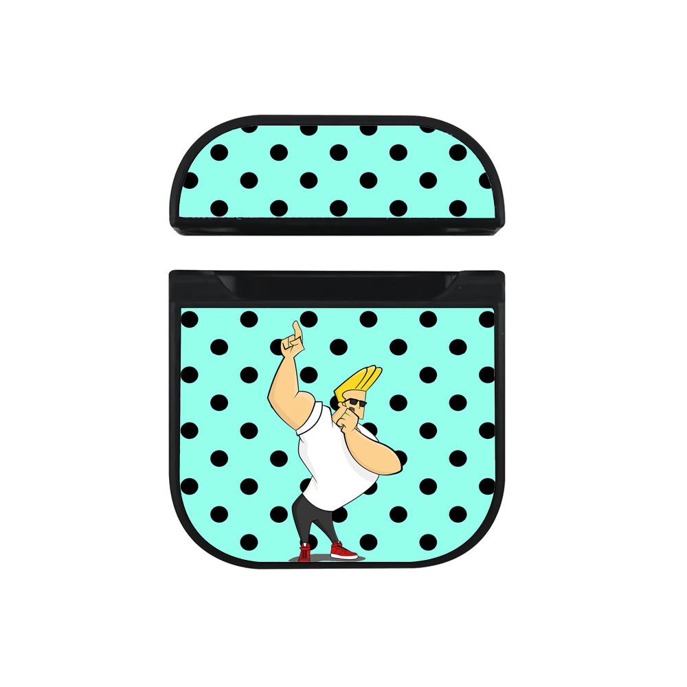 Johnny Bravo Dots Style Apple Airpods Case Black