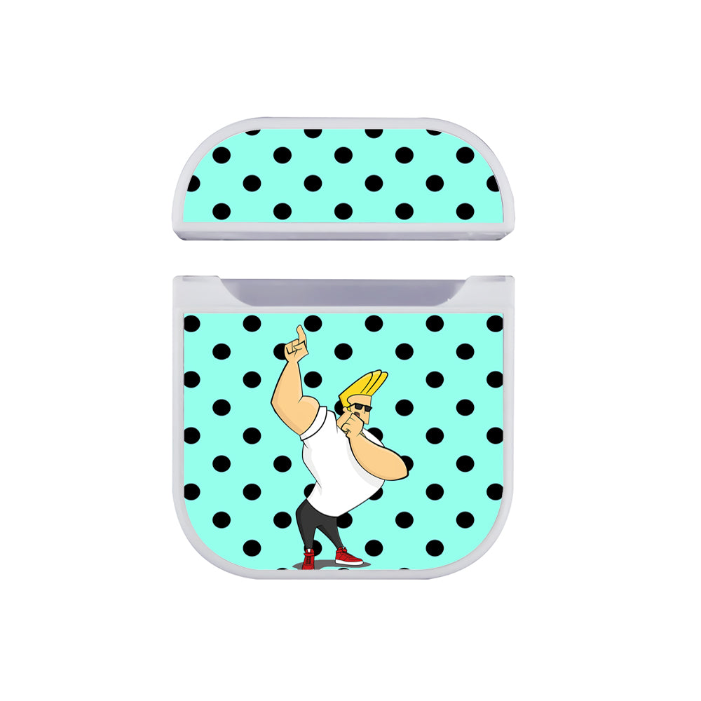 Johnny Bravo Dots Style Apple Airpods Case White