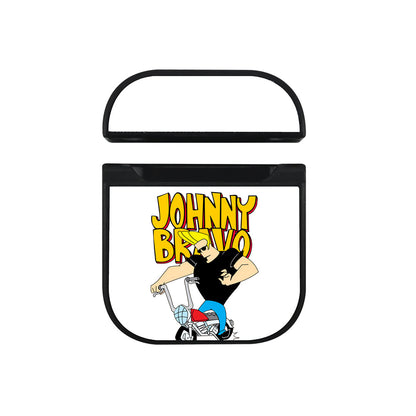 Johnny Bravo Style With Motorcycle Apple Airpods Case Black