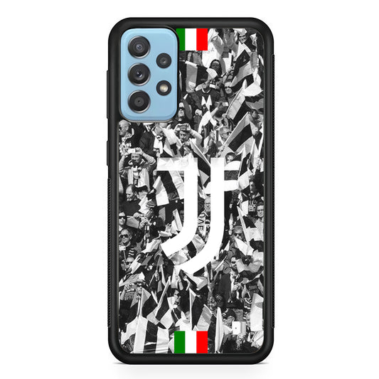 Juventus White and Black Wall of People Samsung Galaxy A72 Case