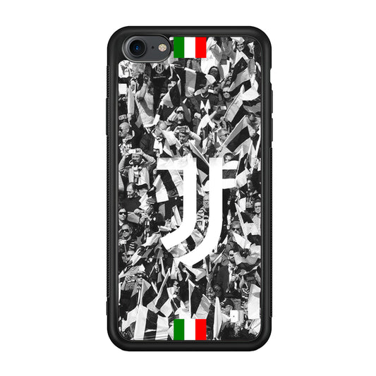 Juventus White and Black Wall of People iPhone 8 Case