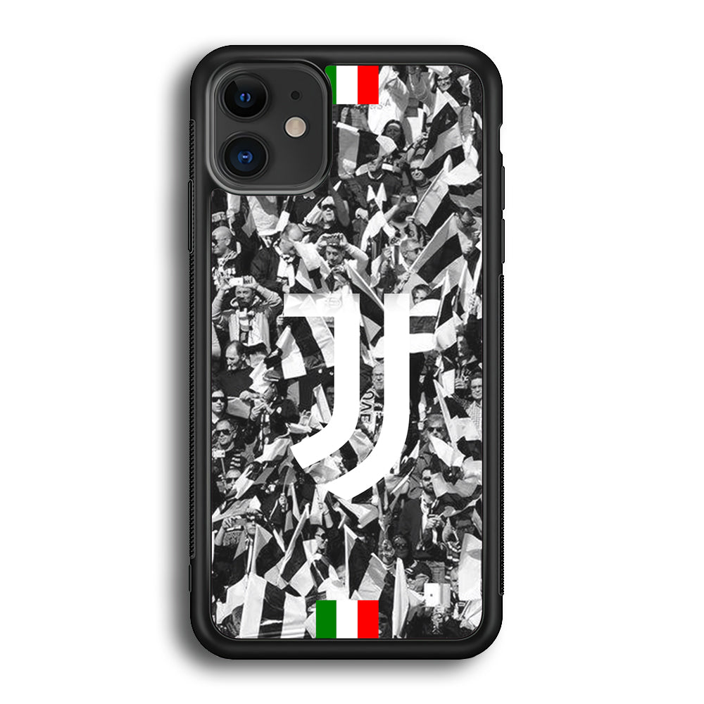 Juventus White and Black Wall of People iPhone 12 Case