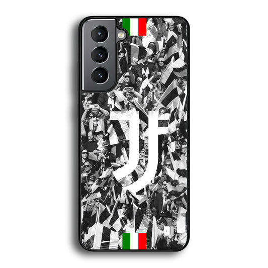 Juventus White and Black Wall of People Samsung Galaxy S21 Plus Case - Carneyforia