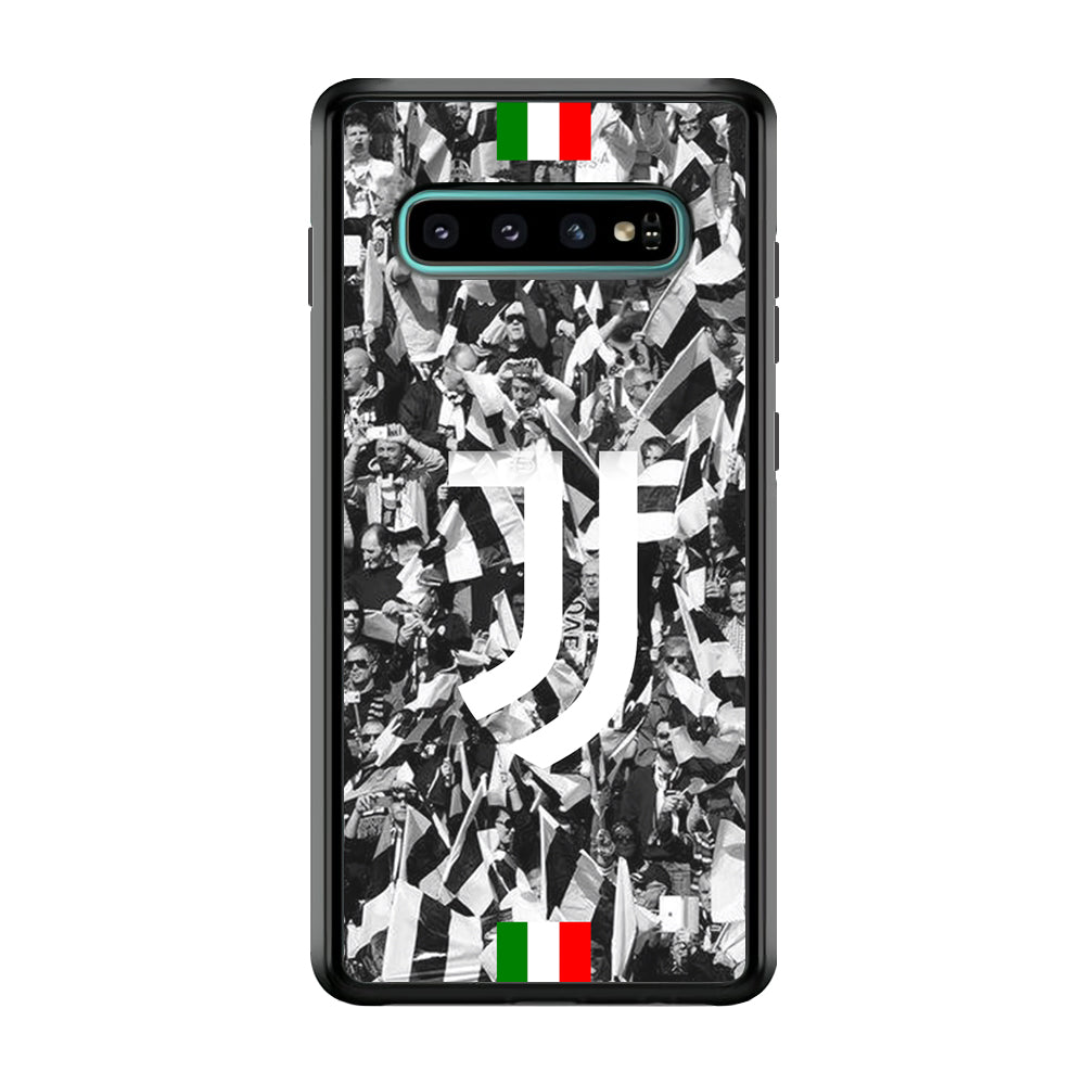 Juventus White and Black Wall of People Samsung Galaxy S10 Case