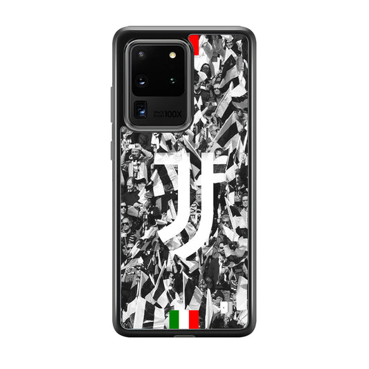 Juventus White and Black Wall of People Samsung Galaxy S20 Ultra Case