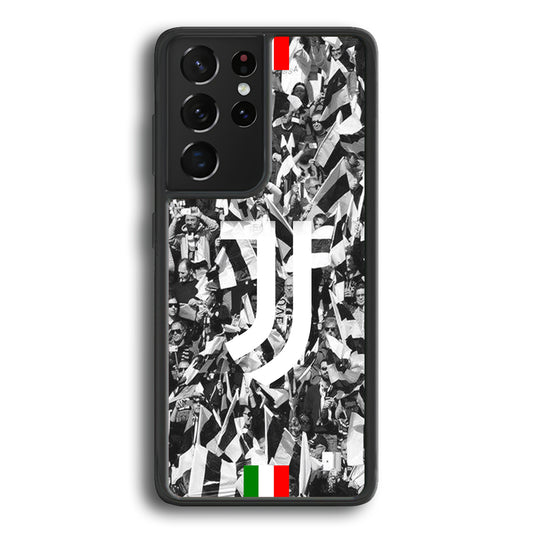 Juventus White and Black Wall of People Samsung Galaxy S21 Ultra Case