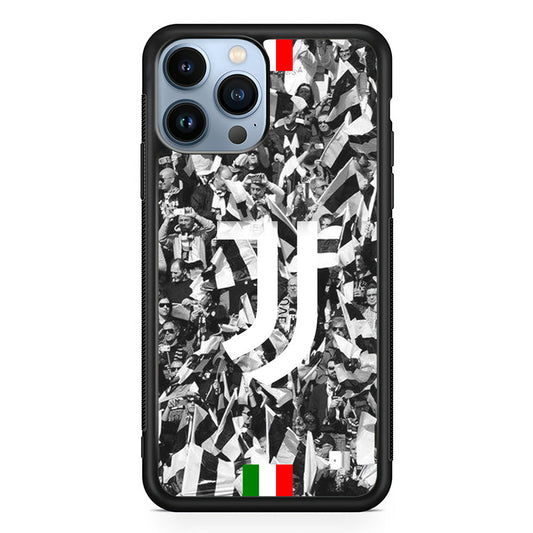 Juventus White and Black Wall of People iPhone 15 Pro Case - Carneyforia