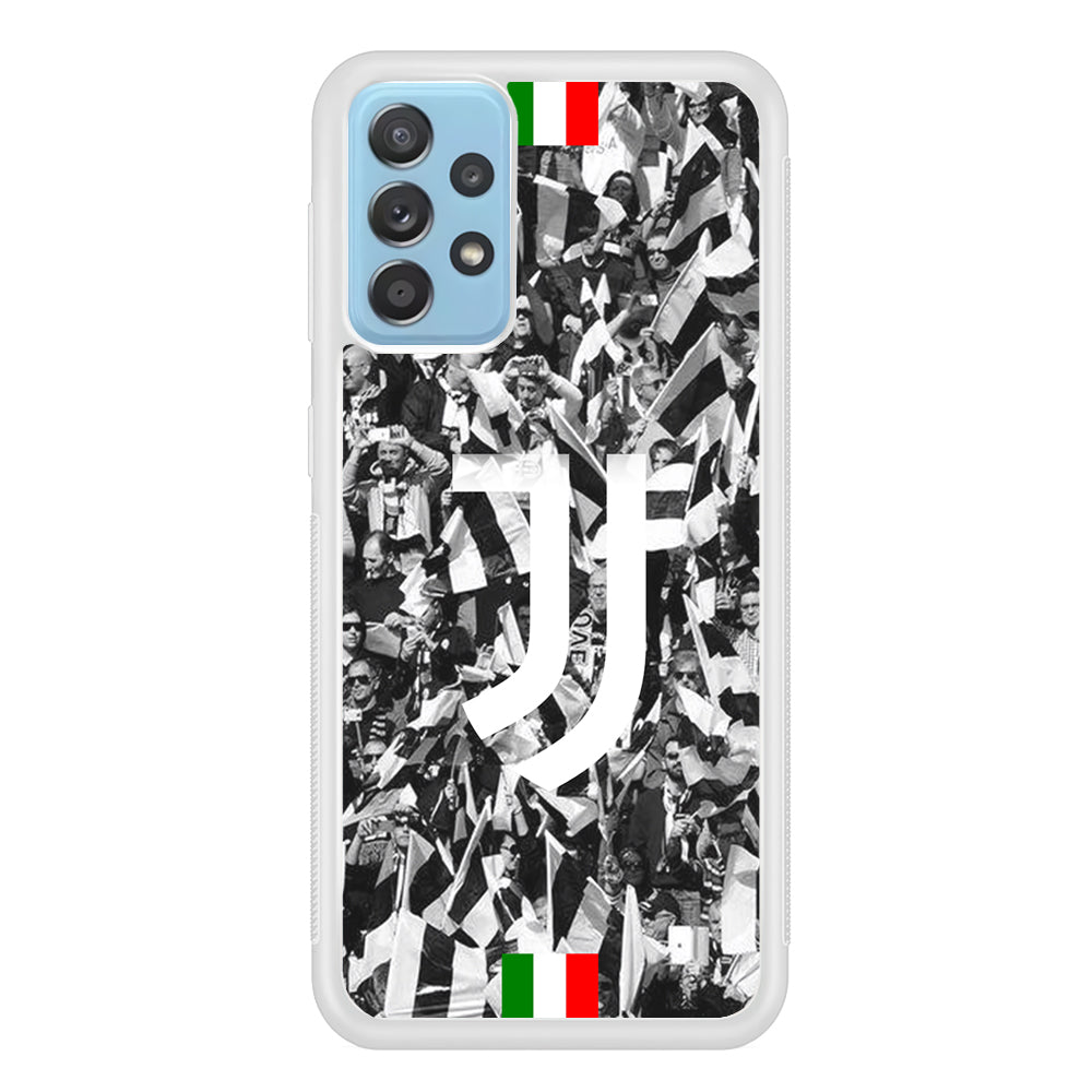 Juventus White and Black Wall of People Samsung Galaxy A72 Case
