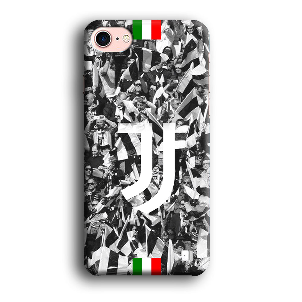 Juventus White and Black Wall of People iPhone 8 Case