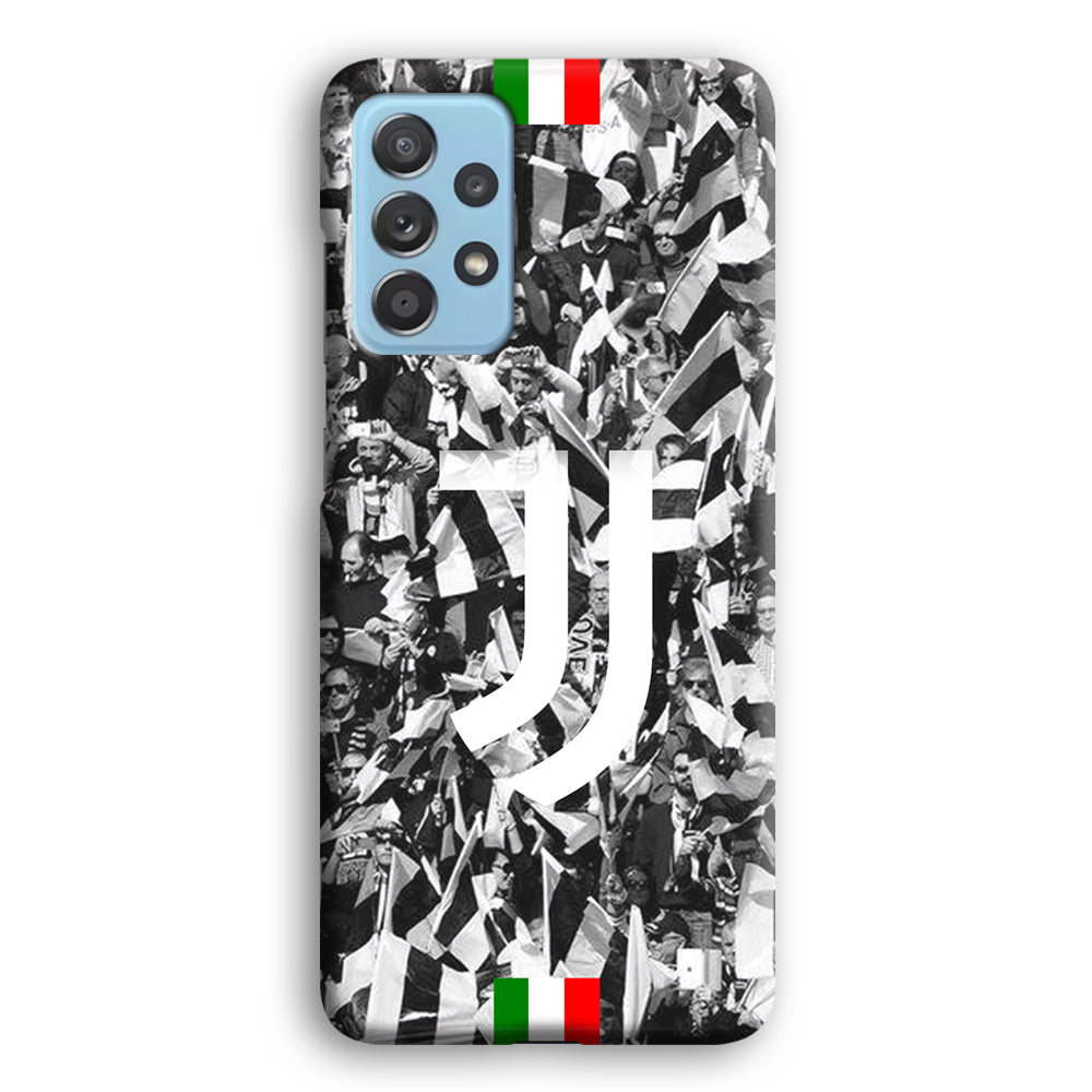 Juventus White and Black Wall of People Samsung Galaxy A72 Case