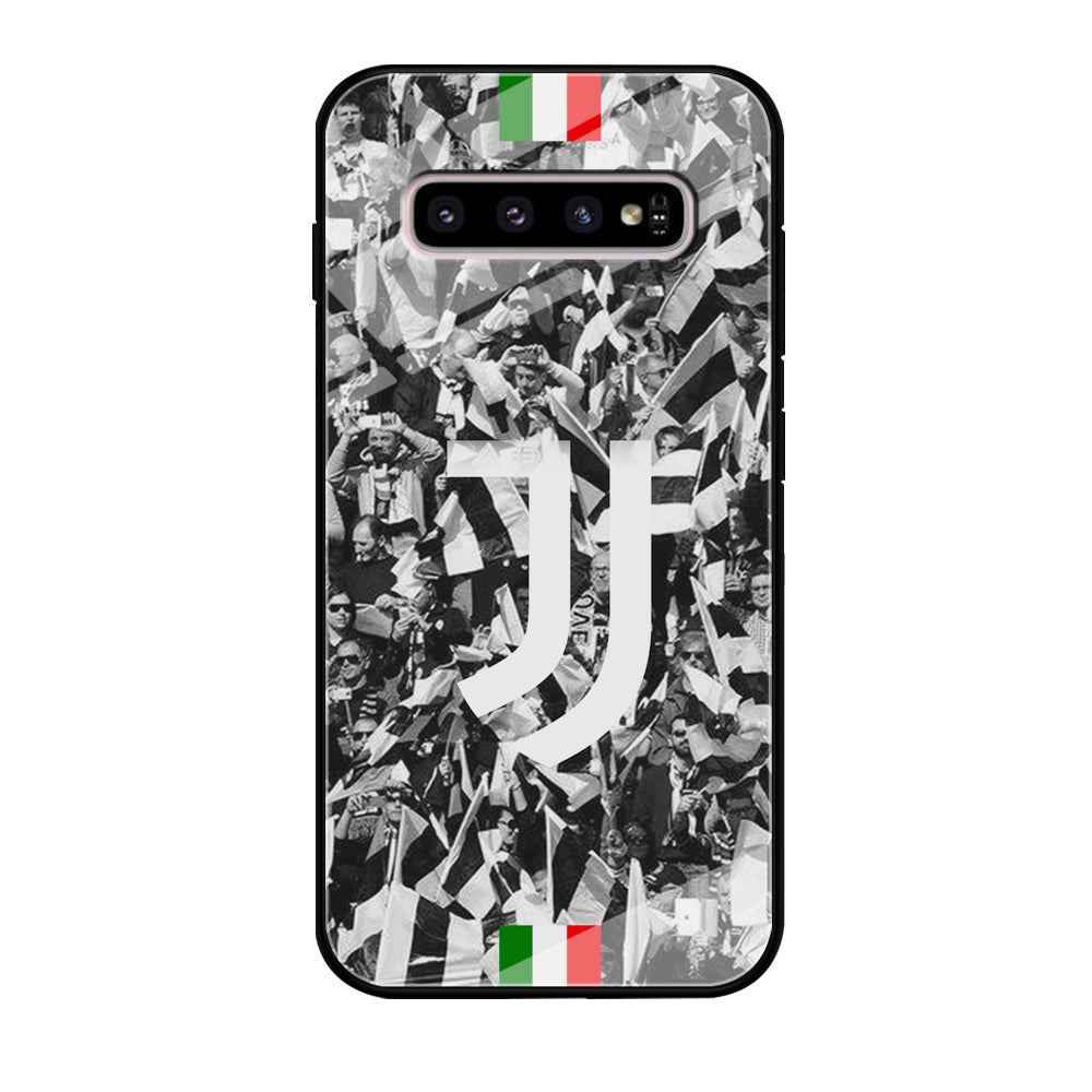 Juventus White and Black Wall of People Samsung Galaxy S10 Case