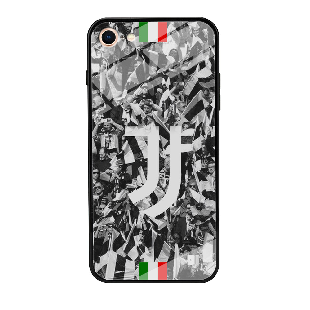 Juventus White and Black Wall of People iPhone 8 Case