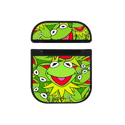 Kermit Smile Feel Happy Apple Airpods Case Black