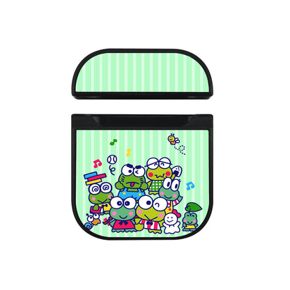 Keroppi Family Green Line Apple Airpods Case Black