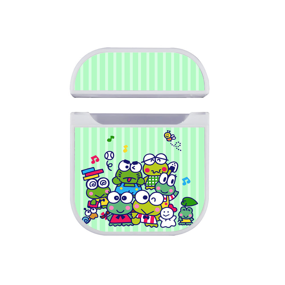 Keroppi Family Green Line Apple Airpods Case White