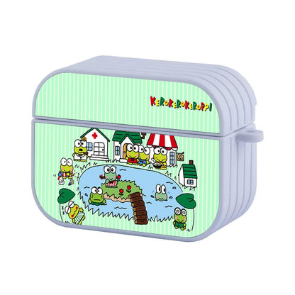 Keroppi Gathering of Frog Family Apple Airpods Pro 2 Case White