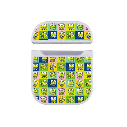 Keroppi Pattern Color Square Apple Airpods Case White