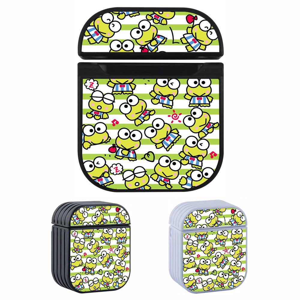 Keroppi Pattern Green Line Apple Airpods Case