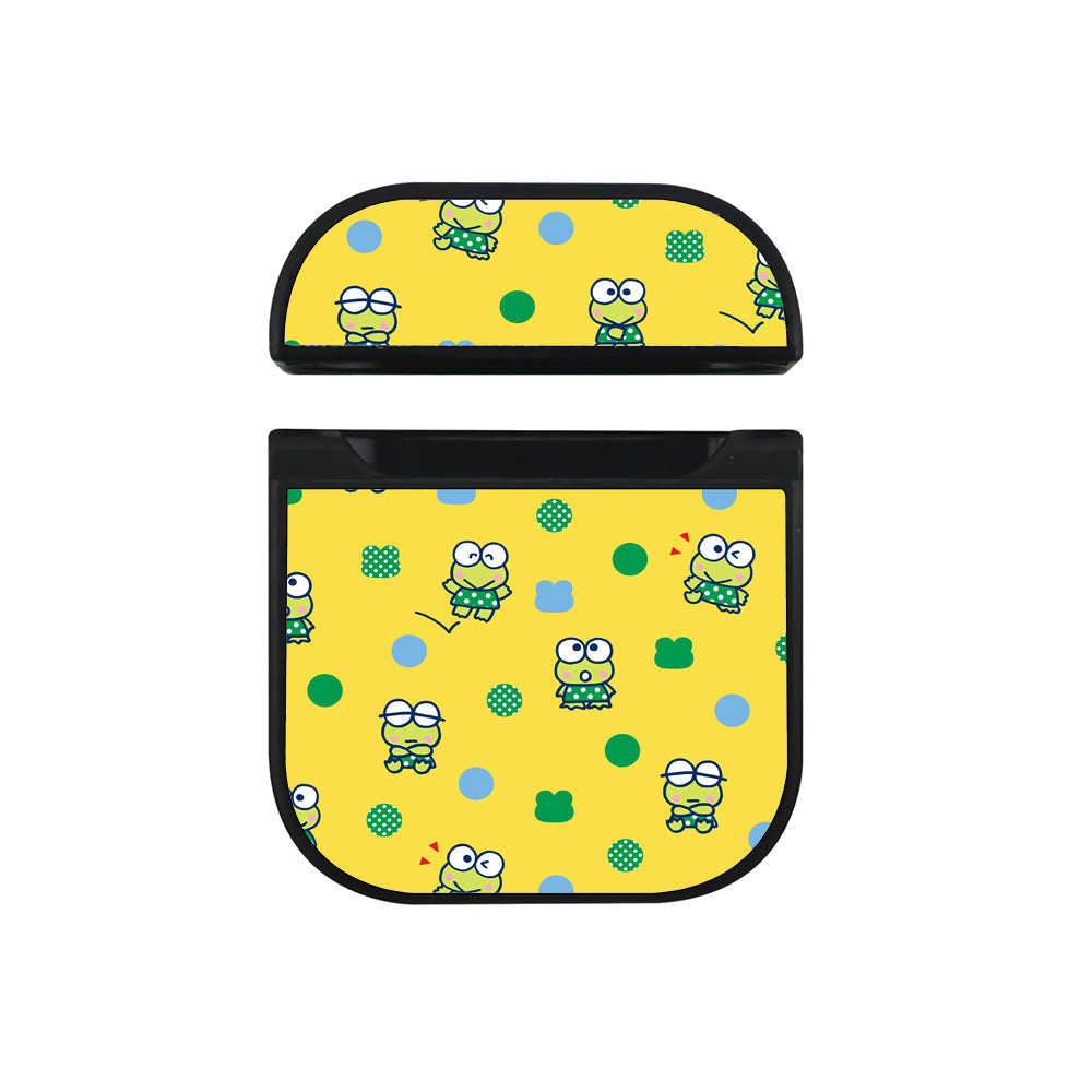 Keroppi Yellow Pattern Apple Airpods Case Black