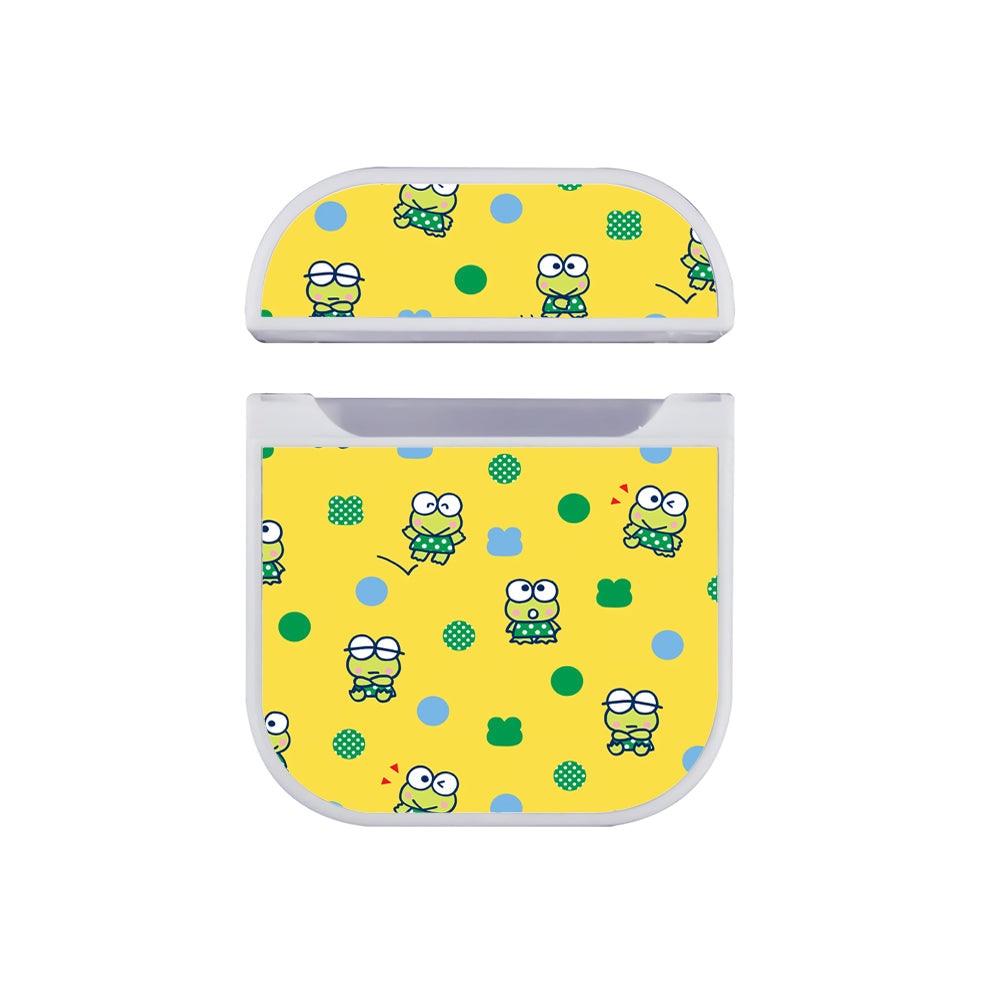 Keroppi Yellow Pattern Apple Airpods Case White