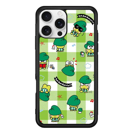 Keroppi on Green Flanel iPhone 16 Pro Case