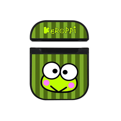 Keroppi on Square Frame Apple Airpods Case Black