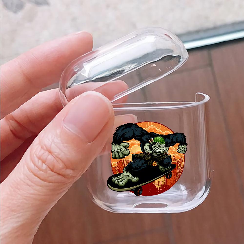 Kingkong Play Skateboard Apple Airpods Clear Case