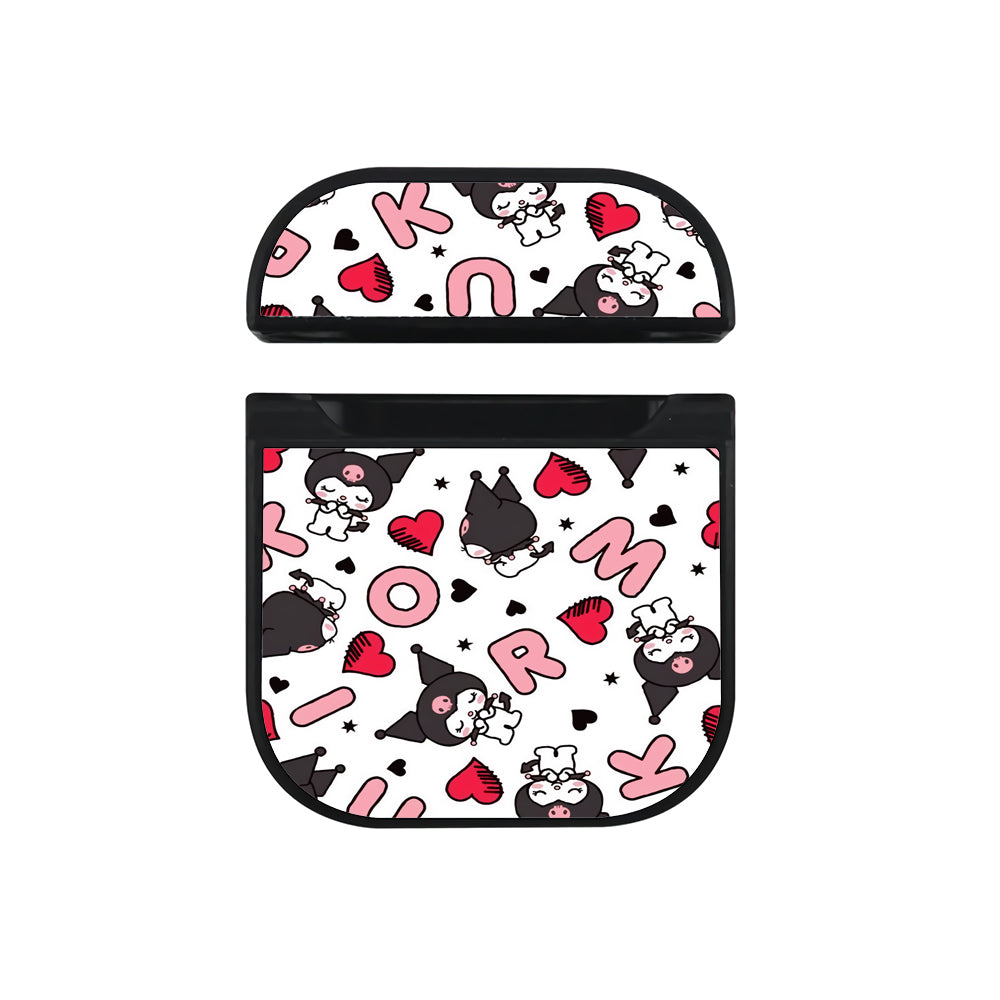 Kuromi Alphabet Apple Airpods Case Black