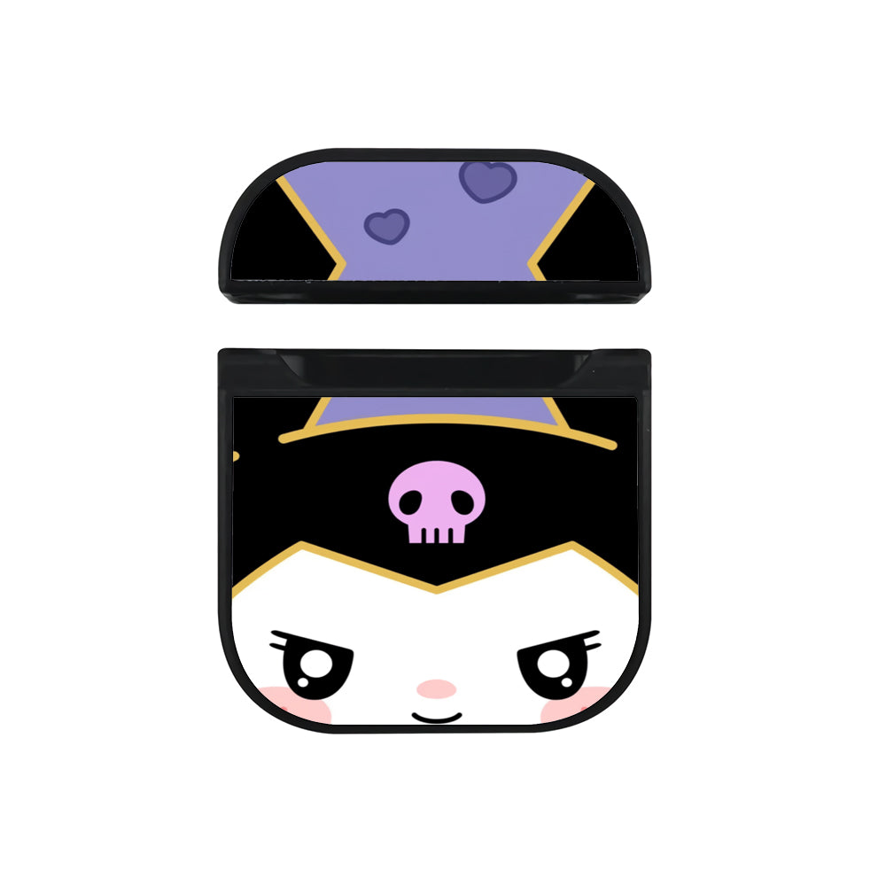 Kuromi Cute Face Apple Airpods Case Black