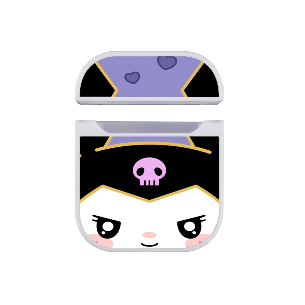 Kuromi Cute Face Apple Airpods Case White