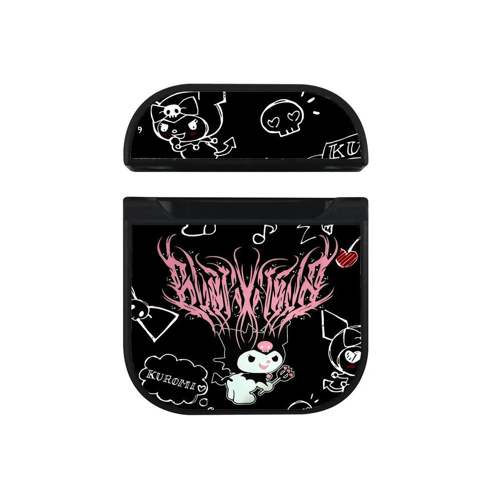 Kuromi Metal Style Apple Airpods Case Black