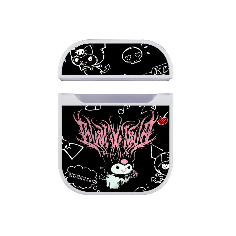 Kuromi Metal Style Apple Airpods Case White