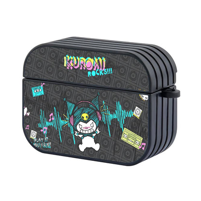 Kuromi Rocks and Play It Louder Apple Airpods Pro 2 Case Black