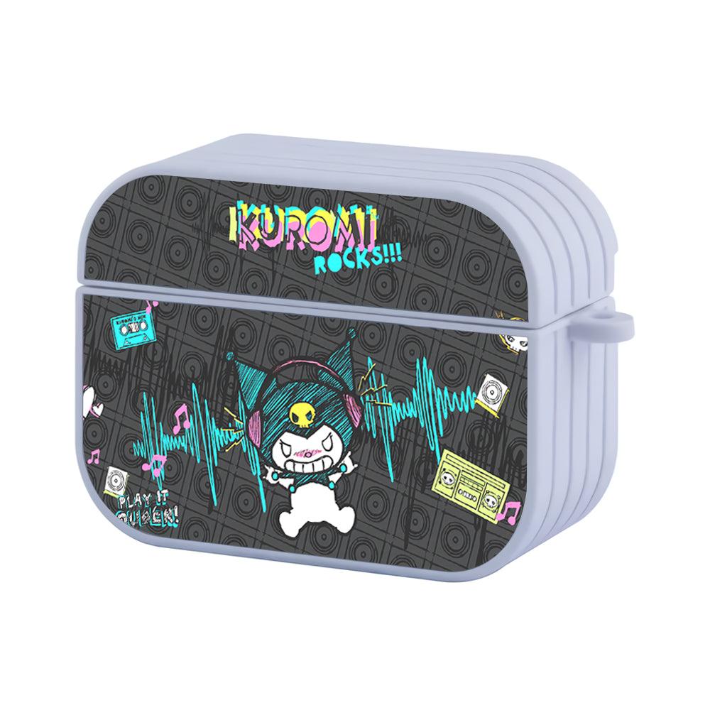 Kuromi Rocks and Play It Louder Apple Airpods Pro 3 Case White