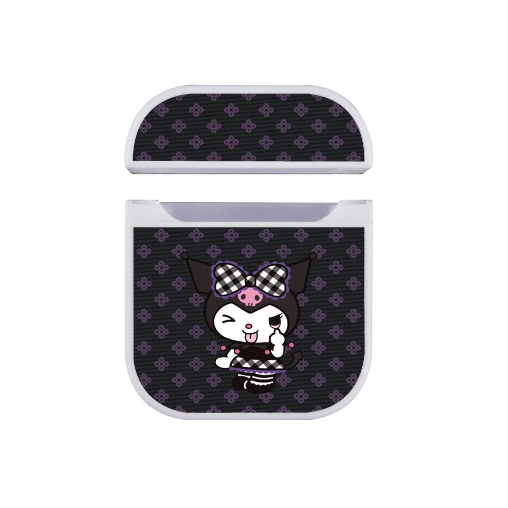 Kuromi Scoffed with a Face Apple Airpods Case White