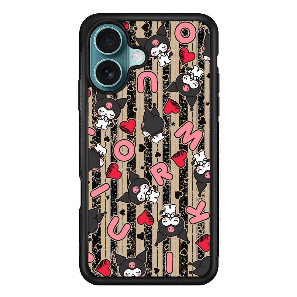 Kuromi Sleepy Face iPhone 16 Plus Case