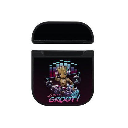 Lets Groot Playing DJ Apple Airpods Case Black