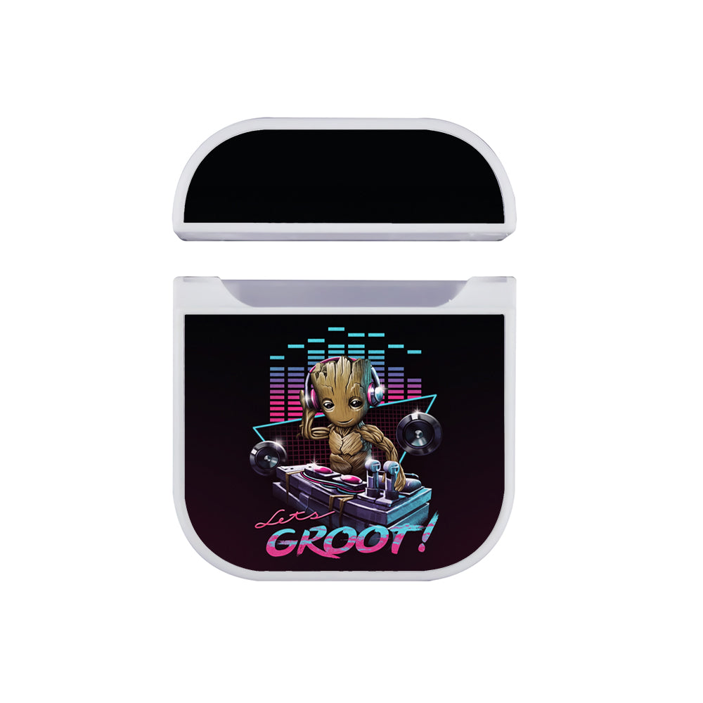 Lets Groot Playing DJ Apple Airpods Case White