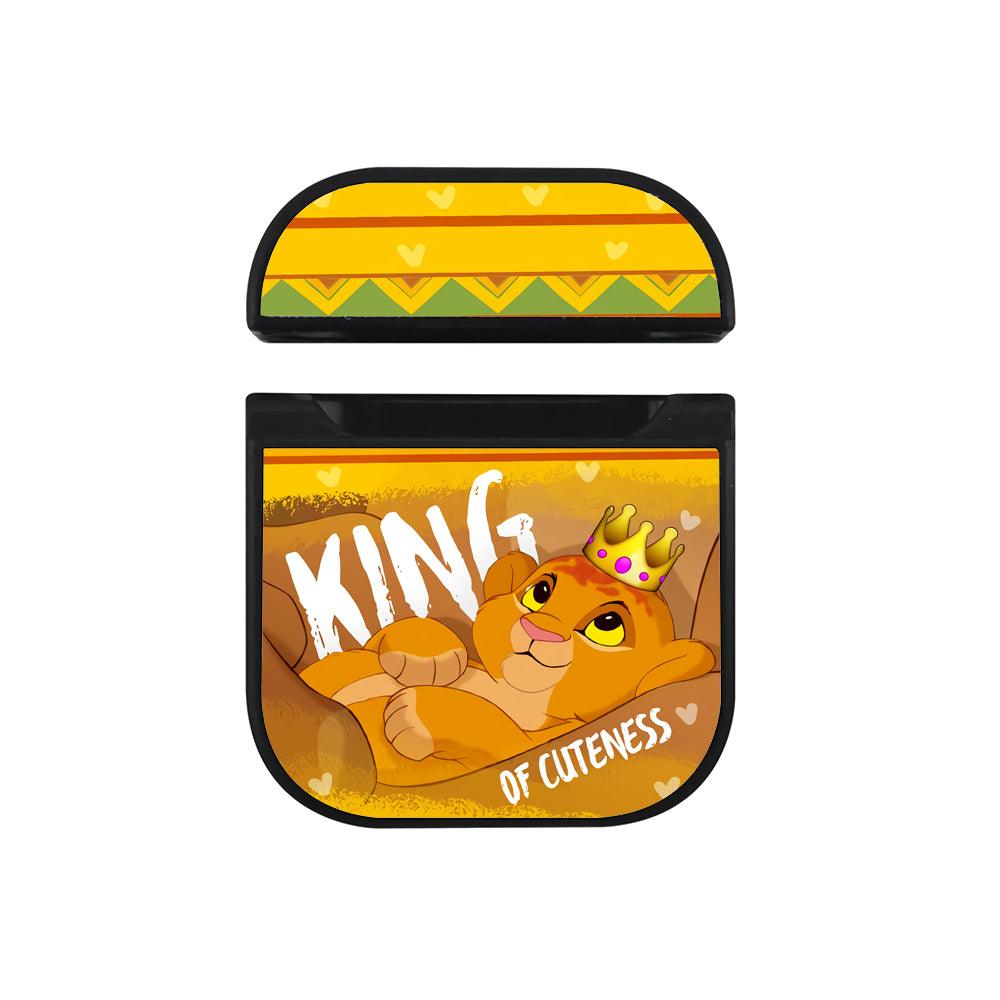 Lion King of Cuteness Apple Airpods Case Black