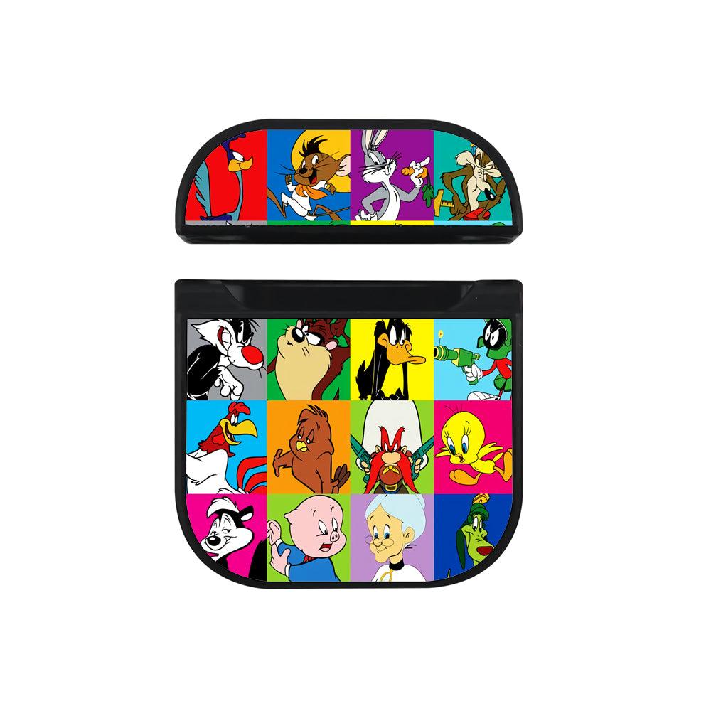 Looney Tunes All Characters Collage Apple Airpods Case Black