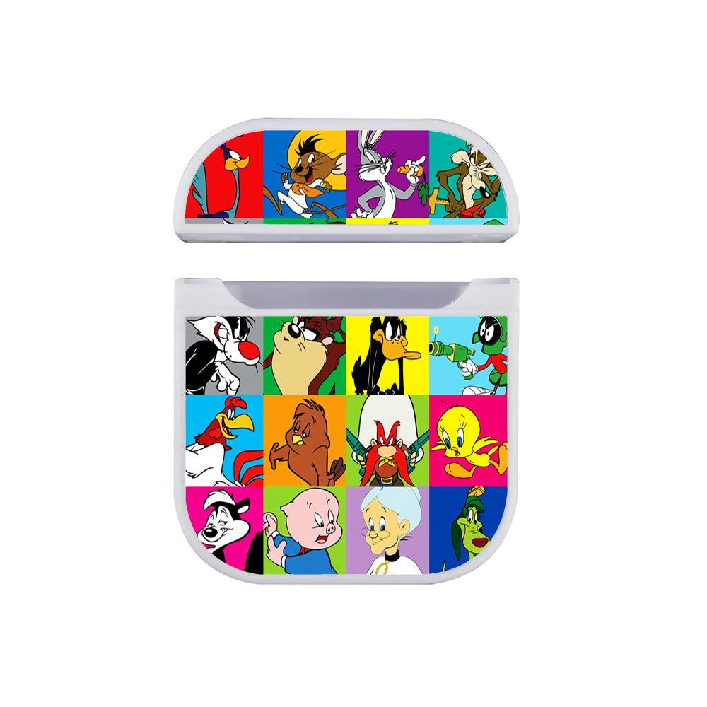 Looney Tunes All Characters Collage Apple Airpods Case White