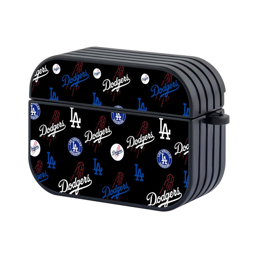 Los Angeles Dodgers Logo Pattern Apple Airpods Pro Case Black