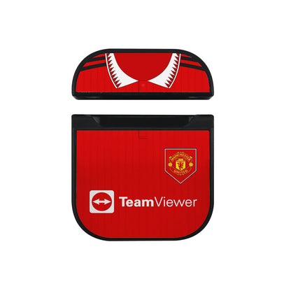 Manchester United Home Jersey 2022 2023 Apple Airpods Case Black