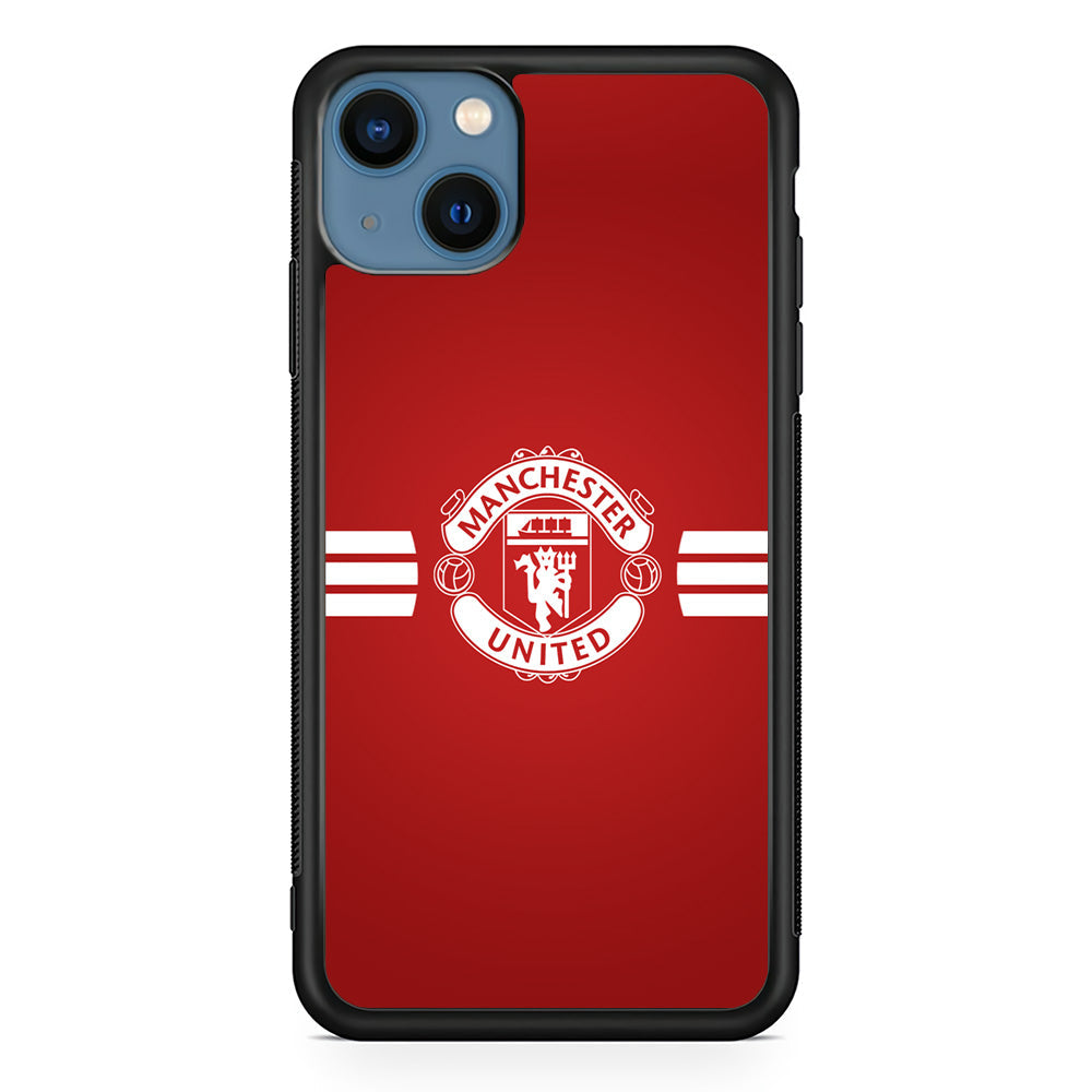 Manchester United White Center Line iPhone 14 Plus Case - Carneyforia