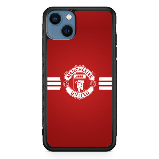 Manchester United White Center Line iPhone 14 Plus Case - Carneyforia