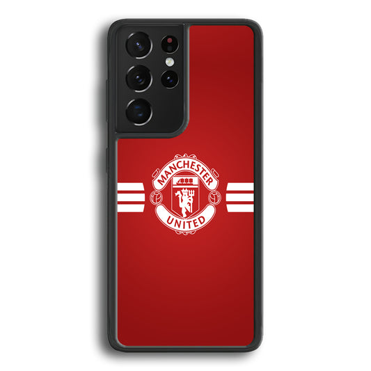 Manchester United White Center Line Samsung Galaxy S21 Ultra Case